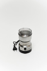 coffee grinder on a white background. coffee machine on a white background. electric coffee grinder. kitchen appliances. chinese goods for the kitchen