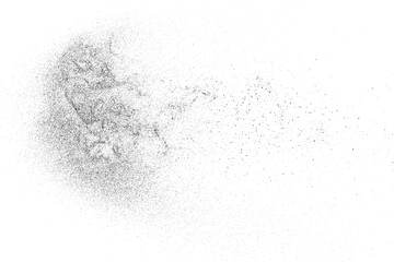 Distressed black texture. Dark grainy texture on white background. Dust overlay textured. Grain noise particles. Rusted white effect. Grunge design elements. Vector illustration, EPS 10.