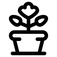 Plant icon with line style