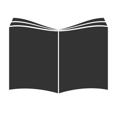 simple black open book or magazine symbol or icon vector illustration