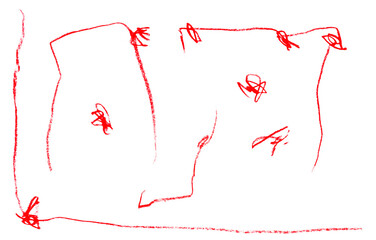 High Quality Red Pencil Texture Lines. Background for Hand Made, Scrapbooking, Greeting or Invitation. Hand Drawn Artistic elements for Delicate Design with Pen Strokes