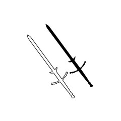 two-handed sword icon. vector illustration