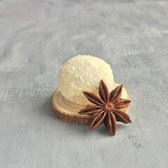 beautiful bath bomb and plant