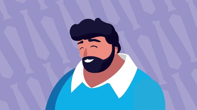 young bearded strong man character