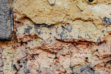 Texture of a concrete wall with cracks and scratches which can be used as a background