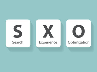 SXO Search Experience Optimization concept  - vector illustration