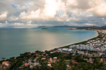 aerial image with drone from the international jurere beach in florianópolis Santa Catarina Brazil