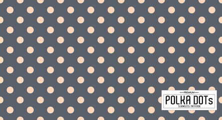 Dots pattern vector. Polka dot background. Seamlles polka dots abstract background. Dot pattern print. Panorama view. Vector illustration