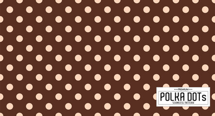 Dots pattern vector. Polka dot background. Seamlles polka dots abstract background. Dot pattern print. Panorama view. Vector illustration