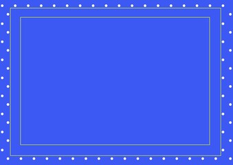 Illustration of frame and dots with copy space on blue background