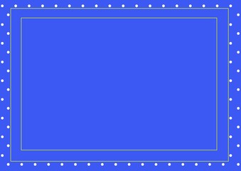 Illustration of frame and dots with copy space on blue background
