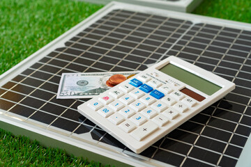 Alternative energy solar power panel close up