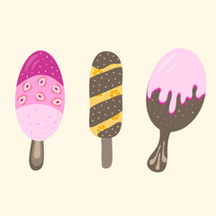 Various types of ice cream - vector set