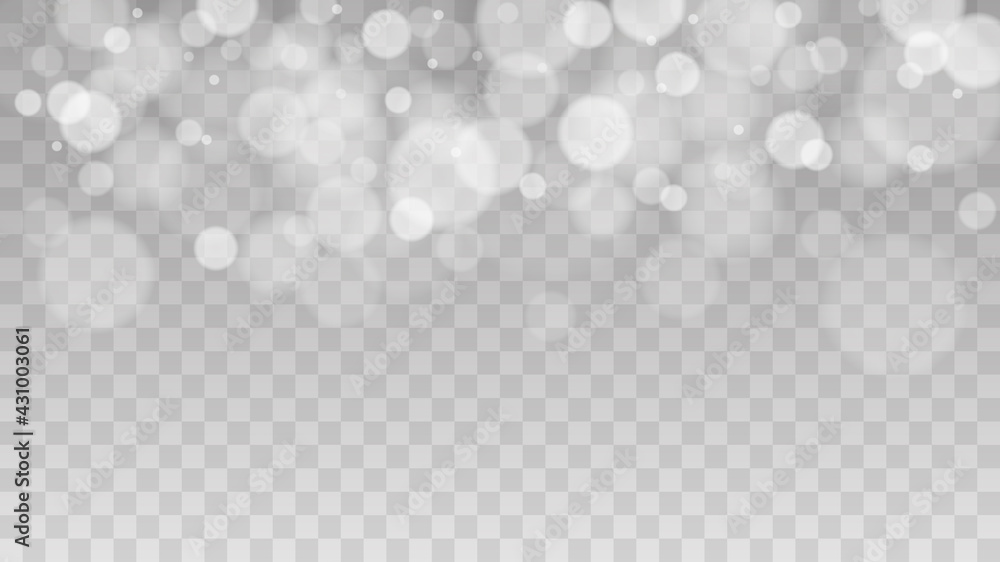 Poster bokeh lights isolated. transparent blurred shapes. abstract light effect. vector illustration