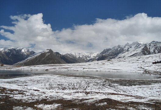 snow covered mountains