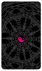 Tarot card back design. Pink Symbol Yin - Yang