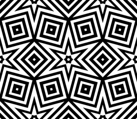 Abstract black and white halftone hexagon, triangle seamless pattern. Geo shape background. Mosaic, tile of thin line ornament.
