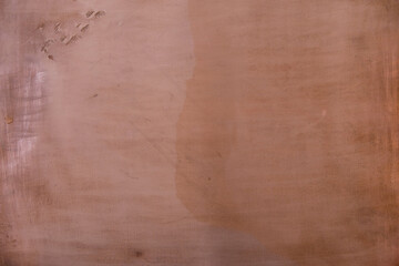 Partial wet copper background. Copy space. 