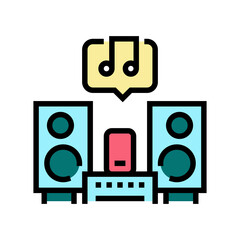 music leisure color icon vector. music leisure sign. isolated symbol illustration