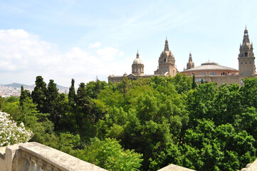 Fototapeta na wymiar National Palace on Montjuic hill, Barcelona, Spain