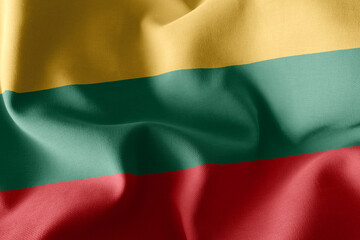 Obraz premium 3D rendering illustration flag of Lithuania. Waving on the wind