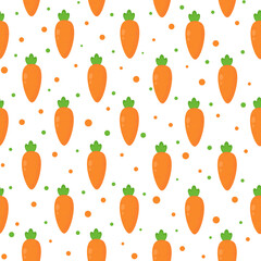 This is a seamless pattern texture of carrots on white background. Vector wrapping paper.