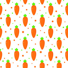 This is a seamless pattern texture of carrots on white background. Vector wrapping paper.