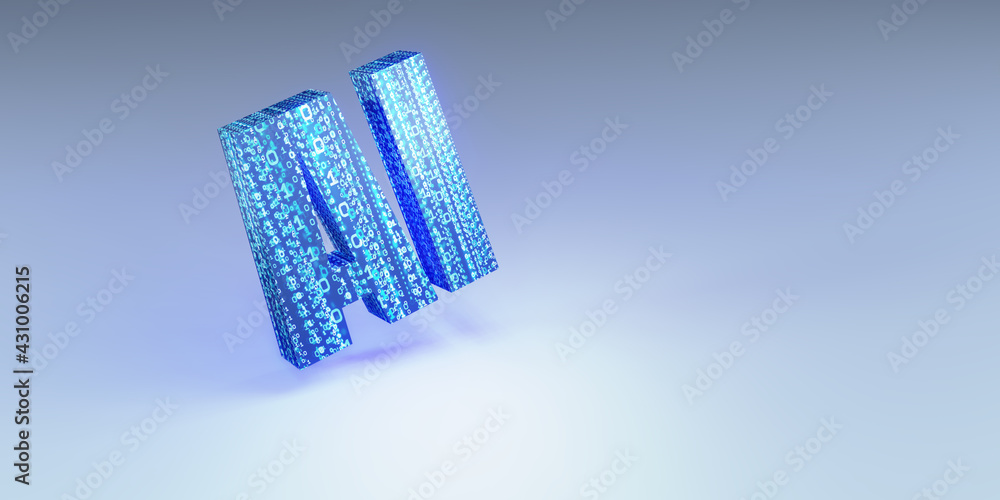 Fototapete ai artificial intelligence background image network digital computer technology 3d illustration