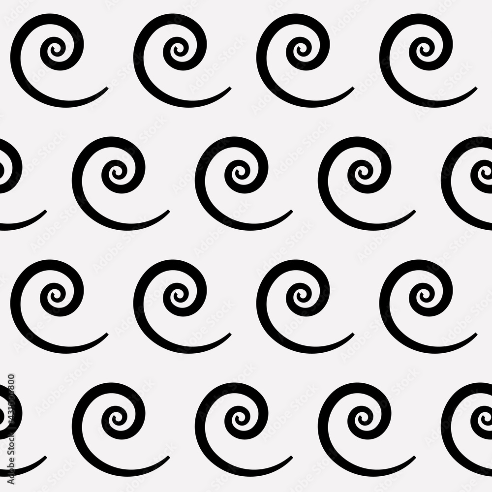 Poster Seamless  spirals pattern. Vector same spirals.