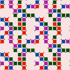 Same broken and colorful tile ornament. Vector.