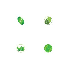 Logos of green Tree leaf ecology