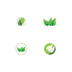 Logos of green Tree leaf ecology