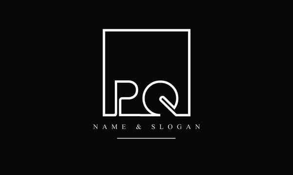 PQ, QP, P, Q abstract letters logo monogram