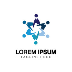 Community, network and social icon logo design template