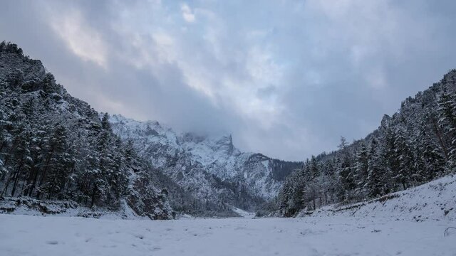 Timelapse Austria Nature Mountion Winter