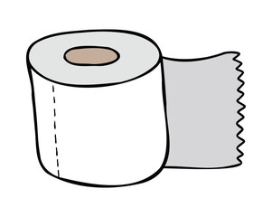 Cartoon vector illustration of toilet paper.