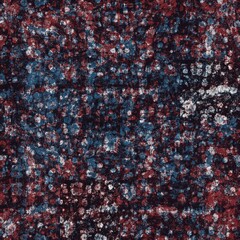 Seamless abstract pattern in flat red blue black white. High quality illustration. Abstract modern blobs of red and blue overlaid to form a modern attractive abstract seamless surface design.