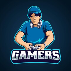 Gamer mascot esport logo design © Dominico