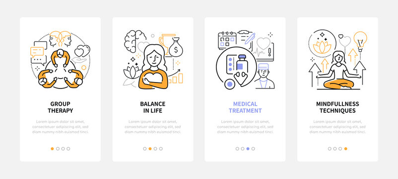 Psychology - Modern Line Design Style Web Banners