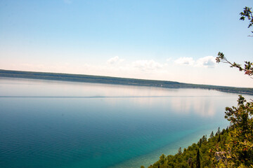 Lake huron landscape showing the beautiful blue waters