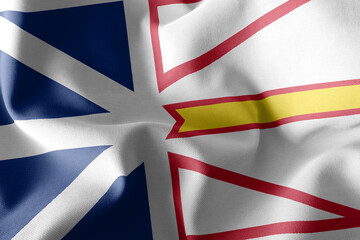 3D illustration flag of Newfoundland and Labrador is a region of
