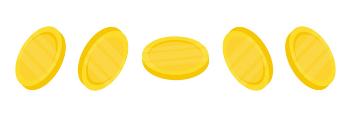 Isometric gold coins. Money symbol. Wealth concept. Vector illustration isolated on white