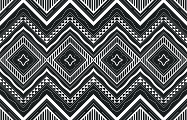Ethnic oriental ikat pattern traditional Design for background,carpet,wallpaper,clothing,wrapping,fabric,Vector illustration.