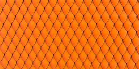 Orange Artificial Glossy Fish / Snake Scale Reptile Pattern Texture - Illustration / 3d Rendering
