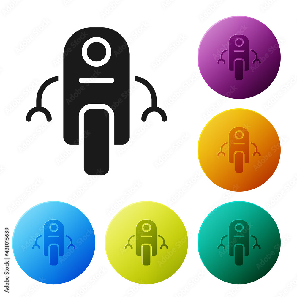 Poster black robot icon isolated on white background. artificial intelligence, machine learning, cloud comp