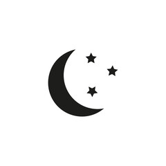 Moon Icon in trendy flat style isolated on grey background. Nighttime symbol for your web site design, logo, app, UI. Vector illustration,