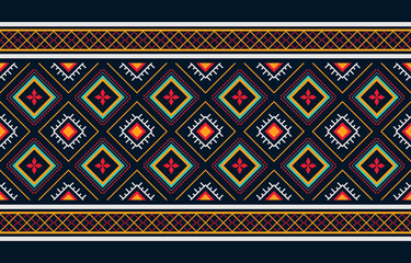 Ethnic oriental ikat pattern traditional Design for background,carpet,wallpaper,clothing,wrapping,fabric,Vector illustration.