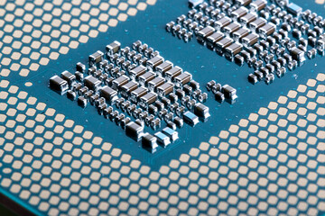 macro shot of the microchips of a modern processor