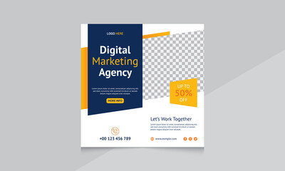 digital marketing social media post with web banner template