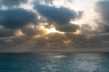 sunset over the sea, with clouds Arabian sea, Gwadar pakistan
